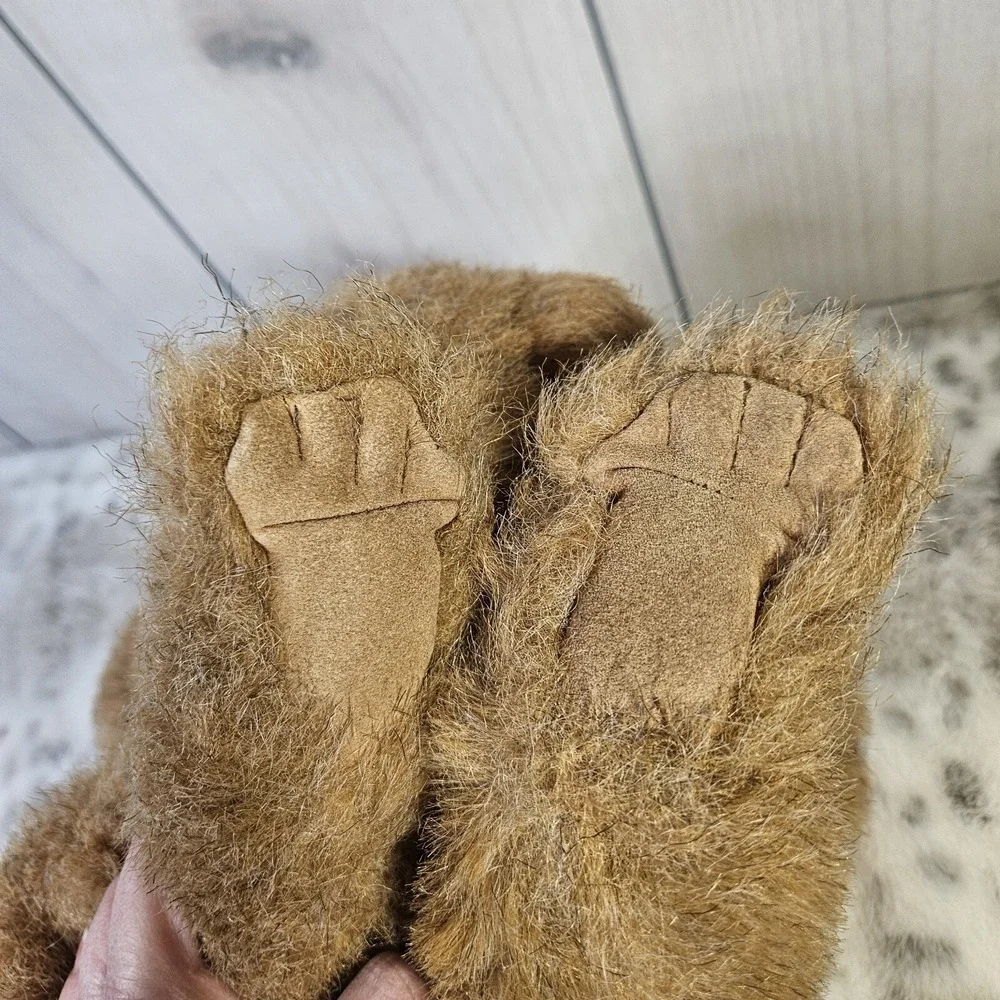Vintage 85 Gund Orangutan Plush Stuffed Animal Faux Leather Paws Face Limited Ed